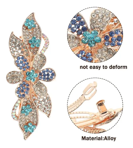 Horquilla Para El Pelo Brillante, Broche De Metal Con Diaman