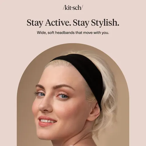 Cintas Para El Pelo Kitsch Antideslizantes – Negro (3 Uds)