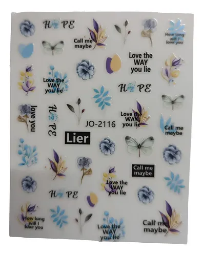 Stickers Autoadhesivos Uñas Tattoo Primavera Flores Nail Art