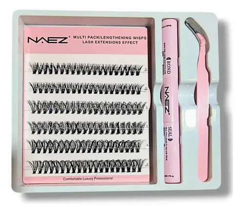 Kit Pestañas Postizas Cluster Naez 30d 0.07d Mix O De Punto