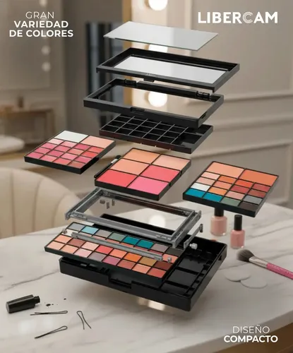 Set Maquillaje Completo 74 Colores Paleta De Sombras