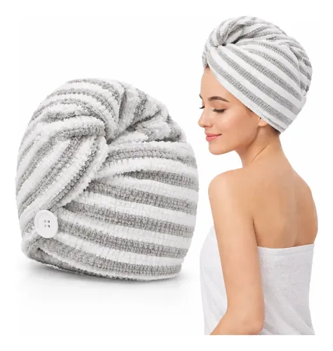 Toalla Turbante Microfibra Secado Rapido Cabello Pelo