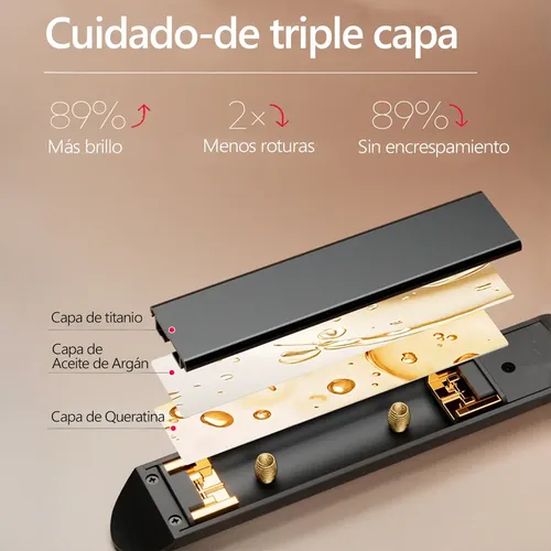 Plancha De Cabello Alisador Y Rizador 2 En 1 Cerámica 15temp