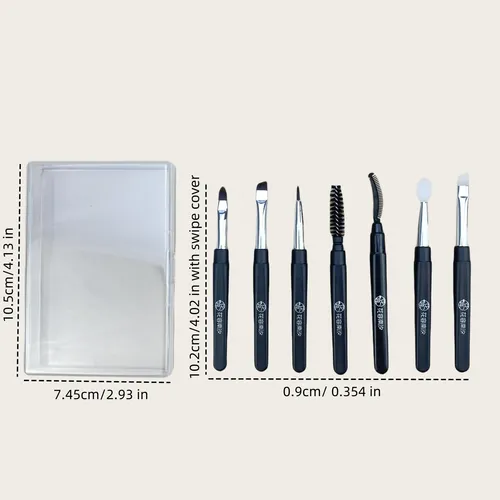 Set De 7 Minipinceles De Maquillaje Para Cejas, Labios, Deli