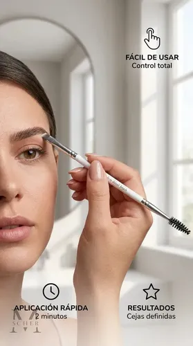 Pincel Para Cejas Doble Profesional Angular + Cepillo Definir Rellenar