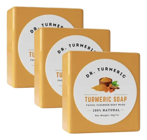 Limpiador Facial Y Corporal Soap Bar Dr. Turmeric, 3 X 100 G