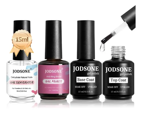 Set De Nail Art Jodsone Primer Para Uñas, Base Coat Y Top Co