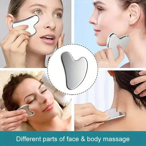 Guasha Facial Metal Para Drenaje Linfático Y Tensión