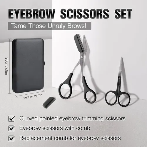 Kit Cejas 17 En 1 Profesional Con Tijera Y Pinceles