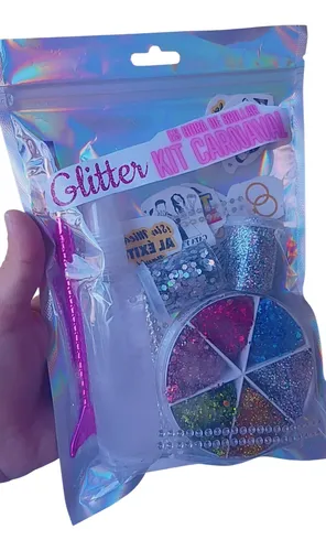 Kit Glitter Gel Brillos Tatuajes Makeup Strass