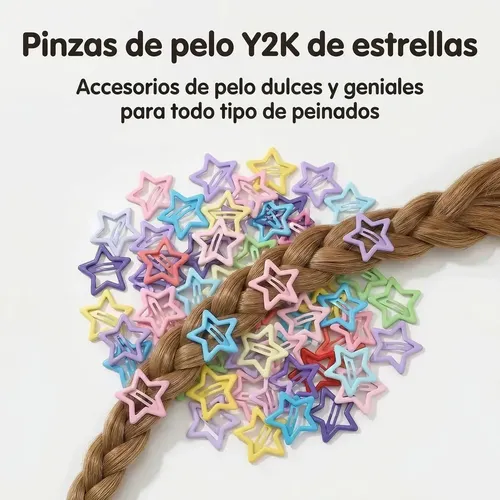 70 Piezas Prendedores Horquilla Para Niñas Con Forma De Estr