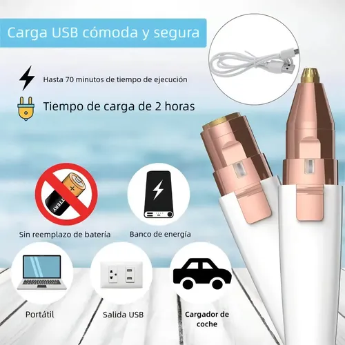 Depiladora Eléctrica Facial 2 En 1 Recargable Por Usb ***