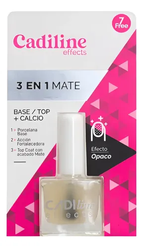 Cadiline Base Top Coat Esmalte Uñas Mate Opaco 3 En 1
