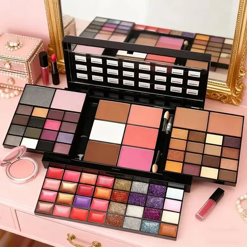 Paleta De Maquillaje Todo En Uno, Sombras, Rubor, F