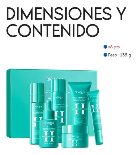 A+++set 6 Piezas Bioaqua Ácido Hialurónico Hidratación