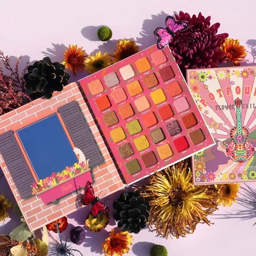 Paleta de Sombras 30 Colores Mate y Brillante Rude Cosmetics Flower Child