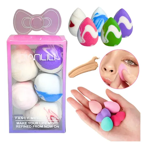 Set 5 Mini Esponjas Maquillaje Forma Gota Aplicar Difuminar