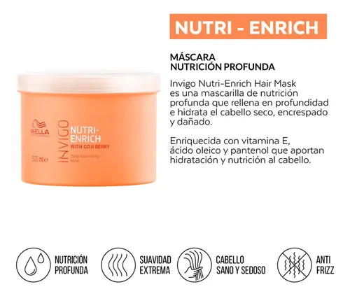 Máscara Capilar Wella Invigo Nutri Enrich Hidratación 500ml