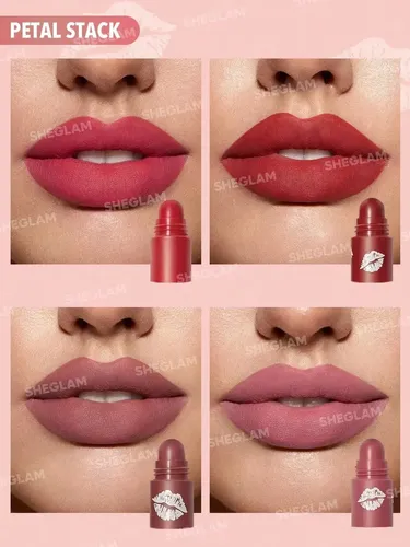 Sheglam Mega Lip Stacks Labial 4 En 1 Acabado Mate Color Pink-petal Stack