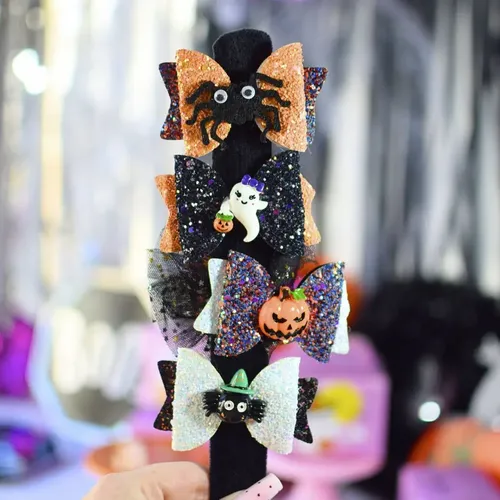 Moño Hebilla Broche De Pelo Halloween X4