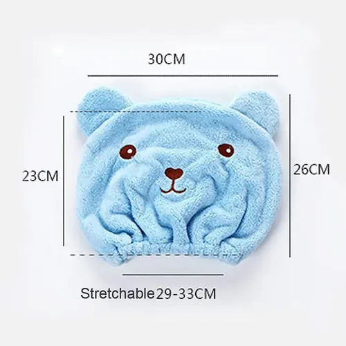 Gorro De Baño Con Dibujos Animados, Diadema Superabsorbente
