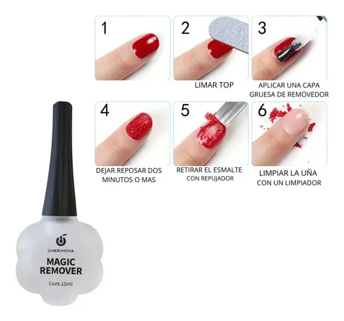 Removedor Magico Para Esmalte Semipermante + Repujador