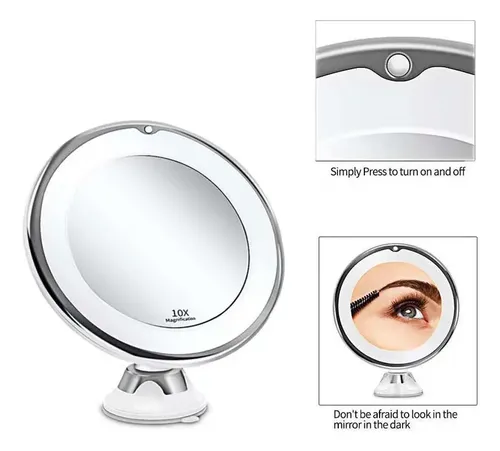 Espejo De Maquillaje Con Ventosa Y Aumento De 10x For &rt