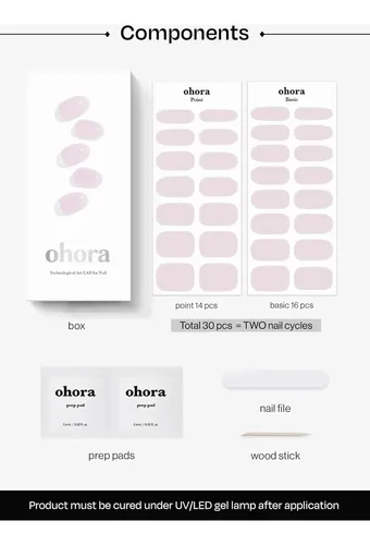 Tiras De Gel Semipermanente Rosa Natural Con Kit Completo