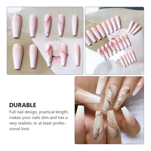 24 Uñas Postizas Decorativas Para Mujer