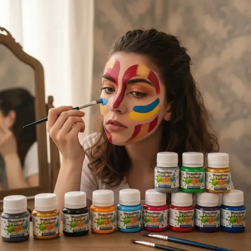 Maquillaje Teatral Ad Body Paint Pintura Rostro X 5 Unidades