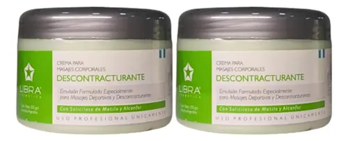 2 Crema Masajes Descontracturante 250gr. – Libra Cosmetica Fragancia Suave
