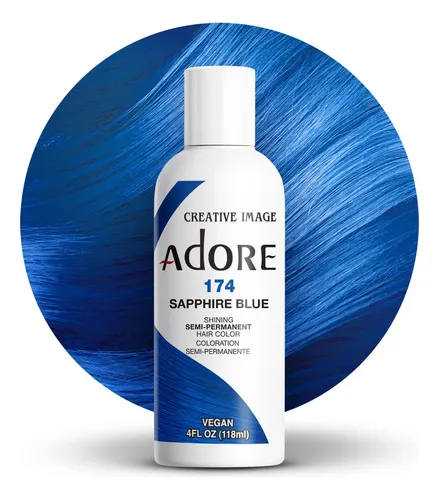 Tinte Semipermanente Adore 174 Azul Zafiro, 4 Onzas Líquidas