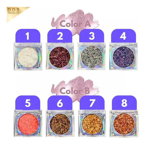 Sombra Glitter Para Ojos Glow On Make Up Artistico Pink 21