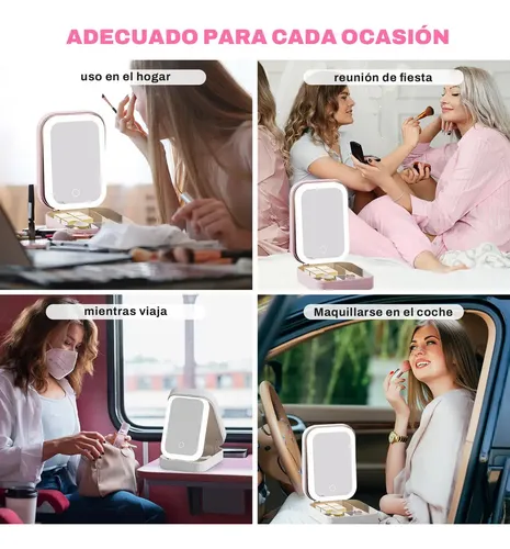 Caja De Maquillaje Con Espejo, Bolsa De Maquillaje De Viaje