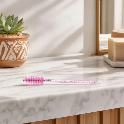 Cepillo Para Cejas, Brocha Y Pestañas Estiliza Set 50 Rosa