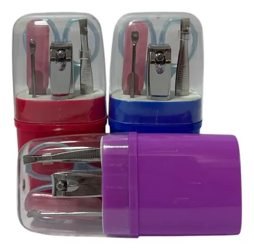 Caja Exhibidora Con 12 Kits Manicura Portátil Set 5 Piezas