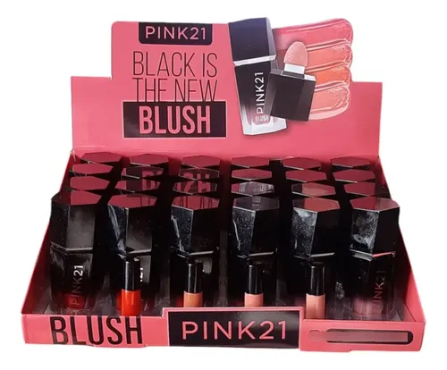 Rubor Líquido Con Esponja Pink 21 Black Is The New Blush Tono 01 7ml