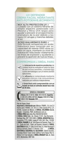 Crema Anti Brillo Sin Color Fps50 L’oreal Paris Uv Defender