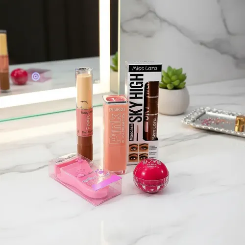 Kit Maquillaje Completo 5 Piezas Labios Ojos Rostro