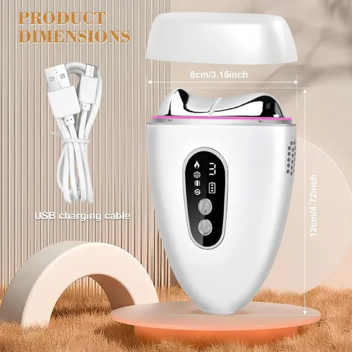 Masajeador Facial Gua Sha Cuello Lifting Frio Calor Led