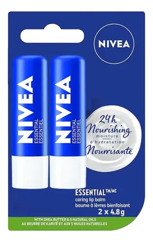 Blíster 2 Pzas Nivea Labello Essential Bálsamo Labial 4.8 G
