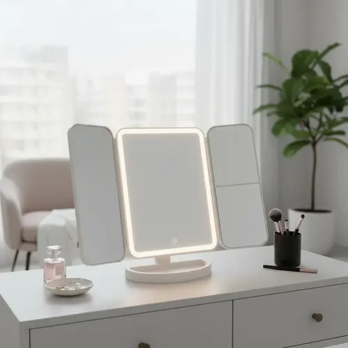 Espejo De Maquillaje Con Aumento 1x/2x/3x Led 3modos Recarga
