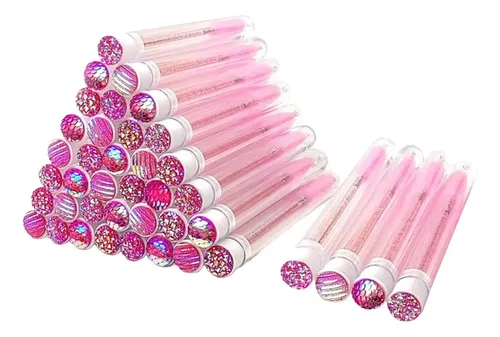 Q 40x Rímel Desechable Cepillo Rímel Varitas Tubo Rosa A