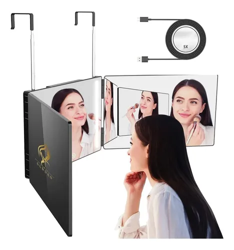 Espejo Glddao De Tres Vías Para Trenzar El Cabello Trifold 360 Women