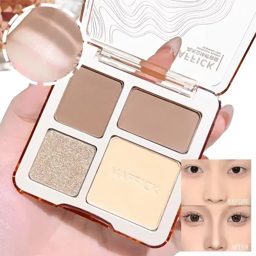 Paleta Contorno 4c Iluminador 3d Mate Duradero Rostro Y