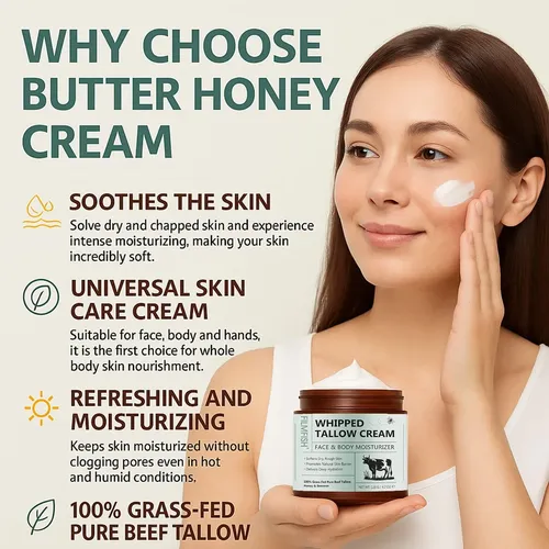 Crema Hidratante De Grasa Vacuna, Miel Y Cera De Abejas