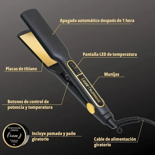 Plancha Lizze Supreme Profesional Ideal Salones Protector Y Serúm Top Finish Primont