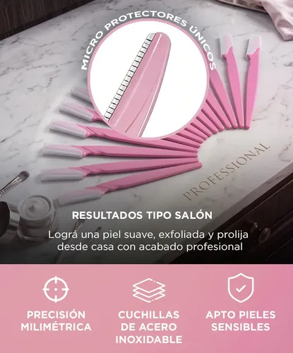 Depiladoras Faciales Care By Gadnic Set 12 Cuchillas Cejas