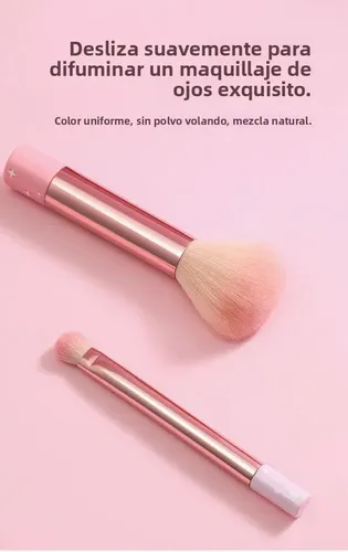 Brochas Maquillaje Largas Mini Juego 6pzas Sombra Rubor Suav