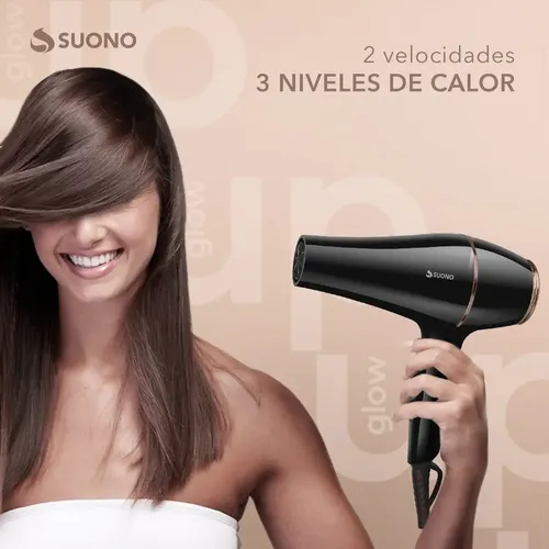 Secador De Pelo Suono 1800w 2 Velocidades Difusor Y Boquilla